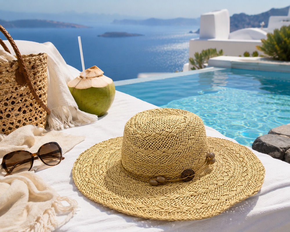 Banana Republic M/L Floppy Straw Sun Hat Natural Raffia Paper Wide Brim Beachy